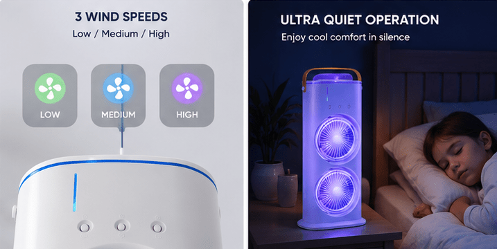 NexGen USB Rechargeable Mini Air Cooler Fan - NexGen