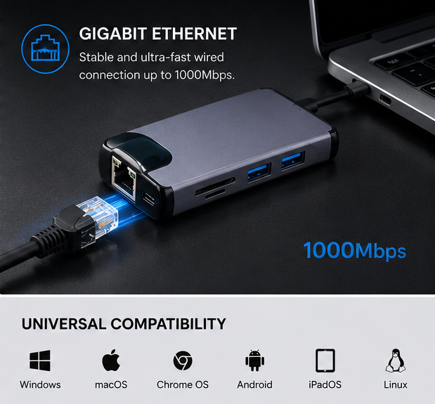 NexGen 8-in-1 USB-C Hub with Professional Performance - NexGen