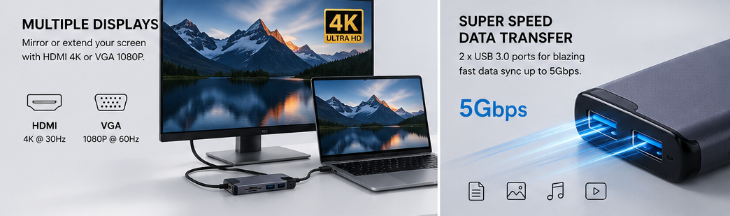NexGen 8-in-1 USB-C Hub with Professional Performance - NexGen