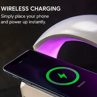 NexGen 3-in-1 RGB LED Wireless Charging Speaker Lamp - NexGen