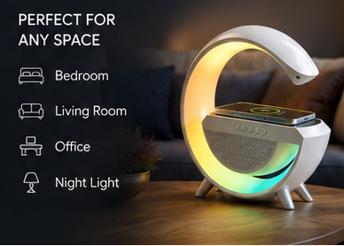 NexGen 3-in-1 RGB LED Wireless Charging Speaker Lamp - NexGen