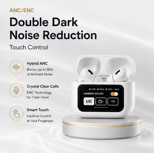 NexGen Wireless Earbuds with touch screen display