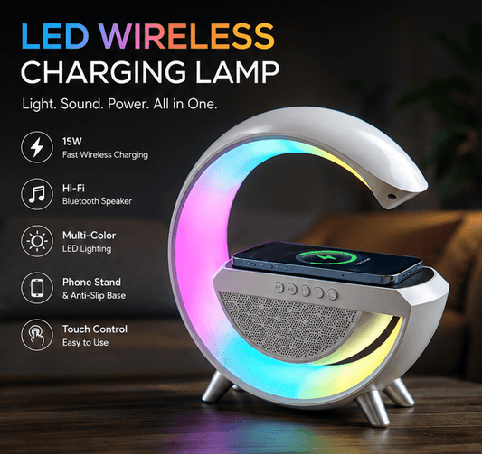 NexGen 3-in-1 RGB LED Wireless Charging Speaker Lamp