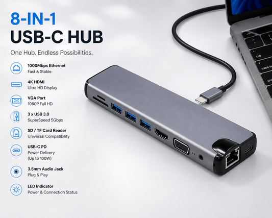 NexGen 8-in-1 USB-C Hub with Professional Performance - NexGen
