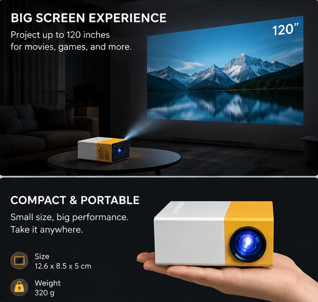 NexGen Portable Mini Home Theater LED Projector - NexGen