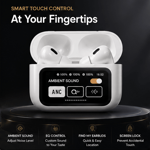 NexGen Wireless Earbuds with touch screen display - NexGen