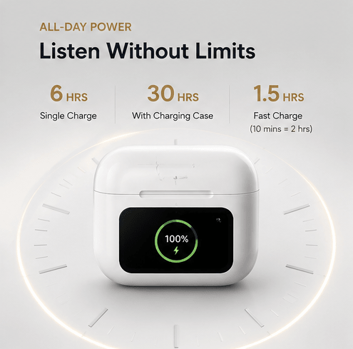 NexGen Wireless Earbuds with touch screen display - NexGen